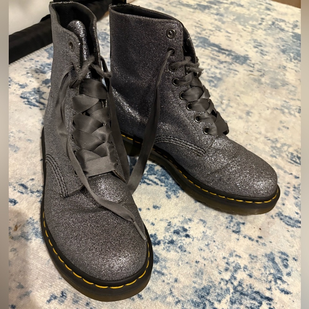 Dr. Martens Silver Glitter Pascal Boots